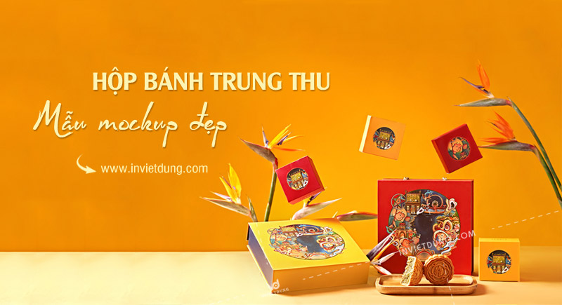 Mẫu mockup hộp bánh trung thu