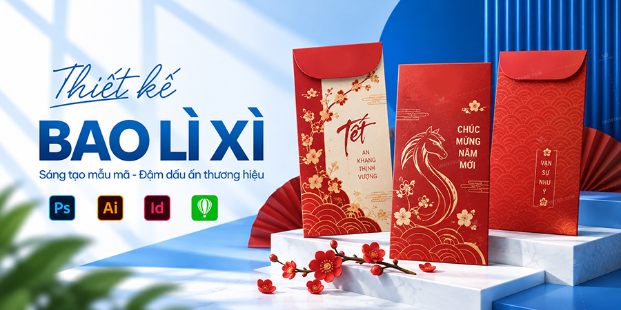 Thiết kế bao lì xì đẹp, đúng kích thước và chuẩn in