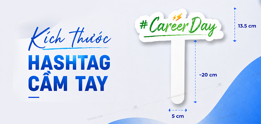 Kích thước hashtag cầm tay
