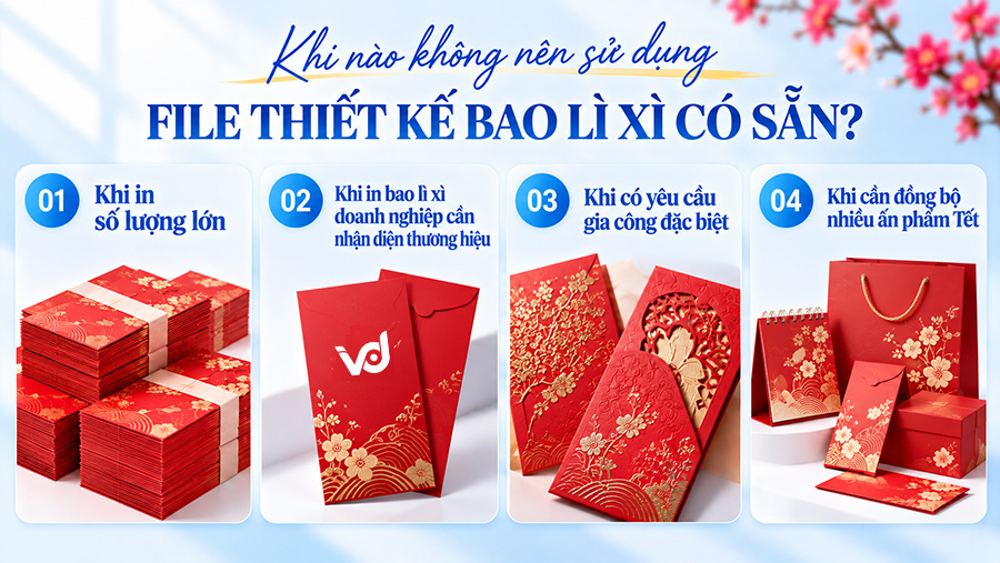 Khi nào không nên sử dụng file thiết kế bao lì xì có sẵn