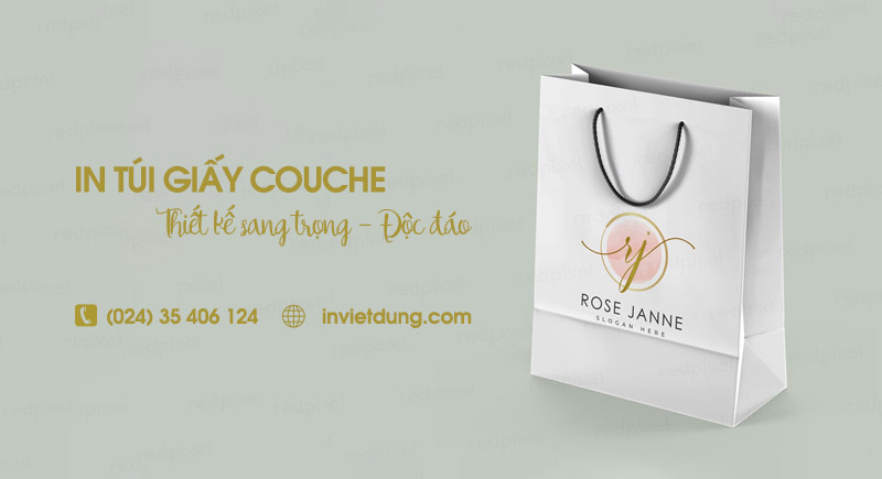 Xưởng in túi giấy couche theo yêu cầu, độ bền cao giá tốt