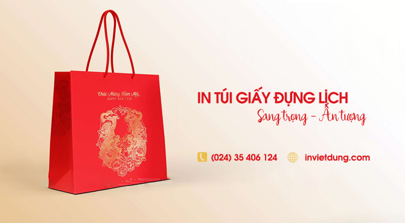 Xưởng in túi giấy đựng lịch thiết kế đẹp theo yêu cầu