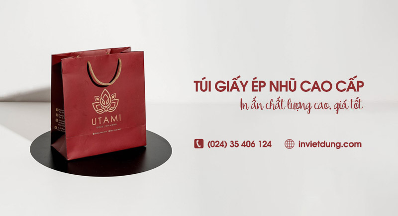 Xưởng in túi giấy ép nhũ giá tốt, thiết kế mẫu miễn phí