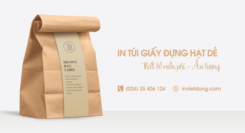 Xưởng in túi giấy đựng hạt dẻ theo yêu cầu, free thiết kế mẫu