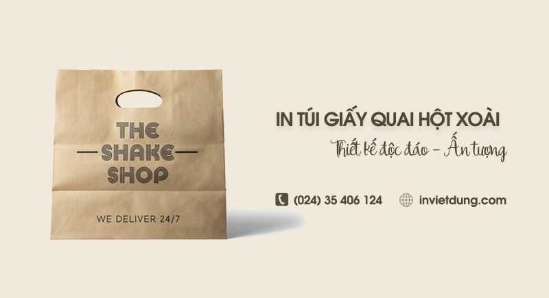 Xưởng in túi giấy quai hột xoài giá rẻ thiết kế theo yêu cầu 