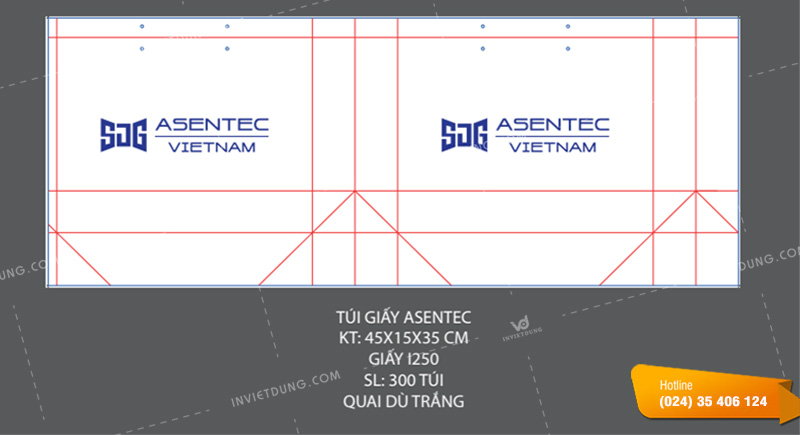 Mẫu túi giấy công ty phụ tùng xe Asentec Việt Nam