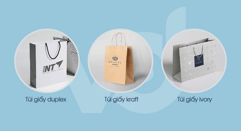 So sánh túi giấy duplex với kraft và ivory