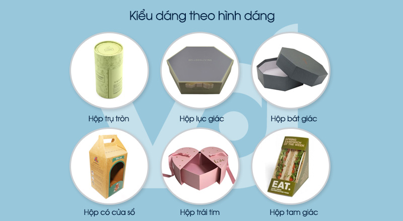 Kiểu dáng hộp giấy theo hình dáng