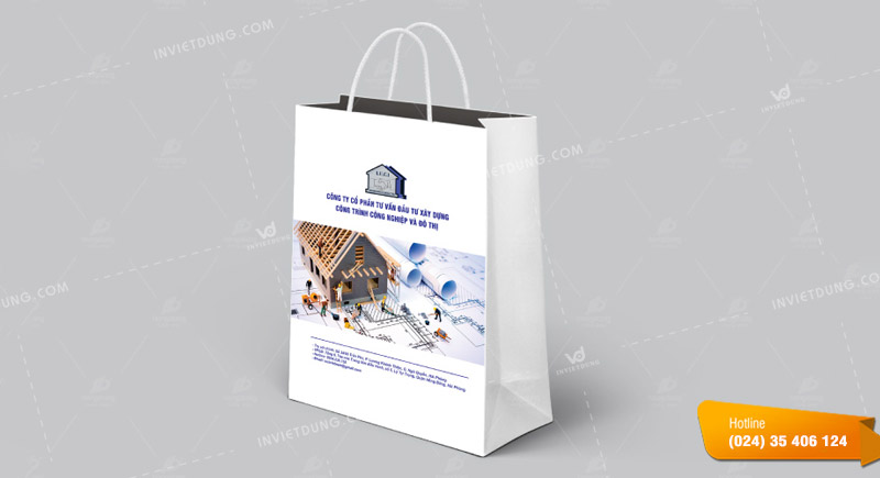 Túi giấy công ty xây dựng: Chất lượng in ấn tạo dấu ấn thương hiệu mạnh mẽ
