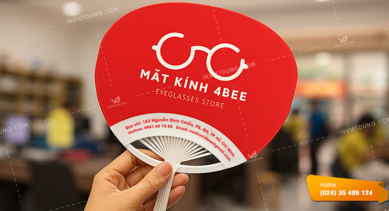 Mẫu quạt nhựa cầm tay quảng cáo