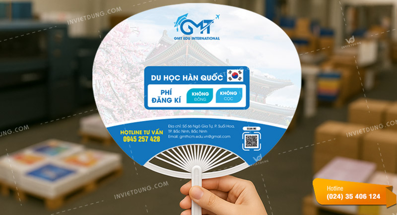 Mẫu quạt nhựa cầm tay quảng cáo