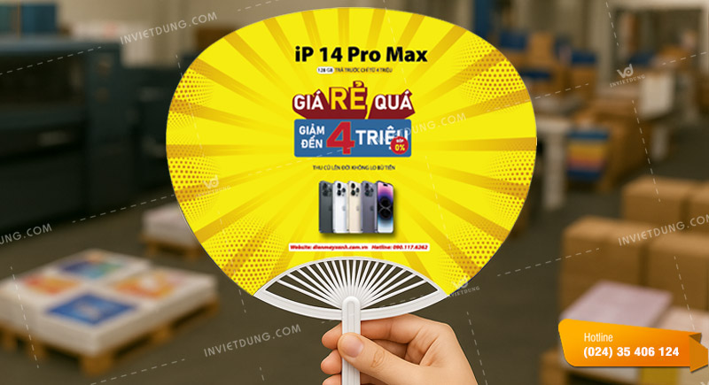 Mẫu quạt nhựa cầm tay quảng cáo