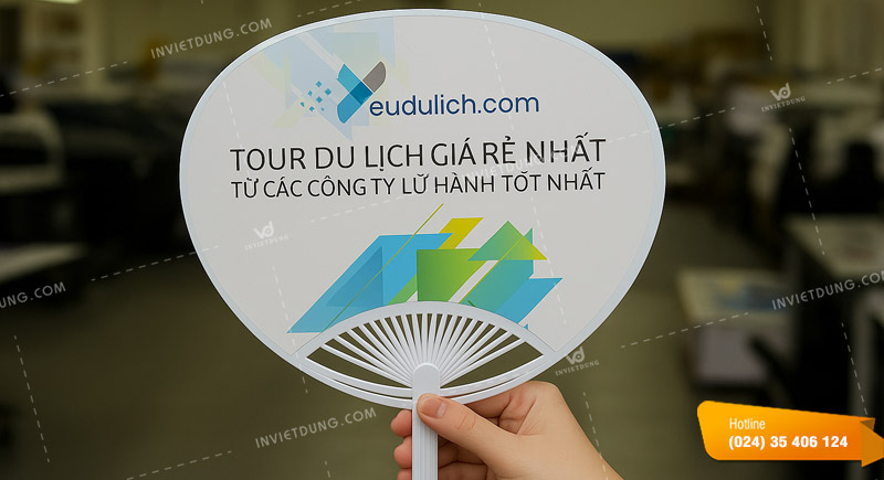 Mẫu quạt nhựa cầm tay quảng cáo