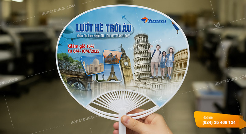 Mẫu quạt nhựa cầm tay quảng cáo