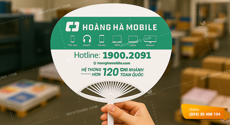Mẫu quạt nhựa cầm tay quảng cáo