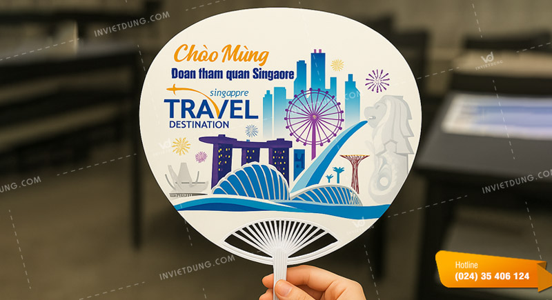 Mẫu quạt nhựa cầm tay quảng cáo
