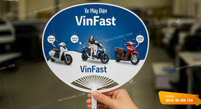 Mẫu quạt nhựa cầm tay quảng cáo