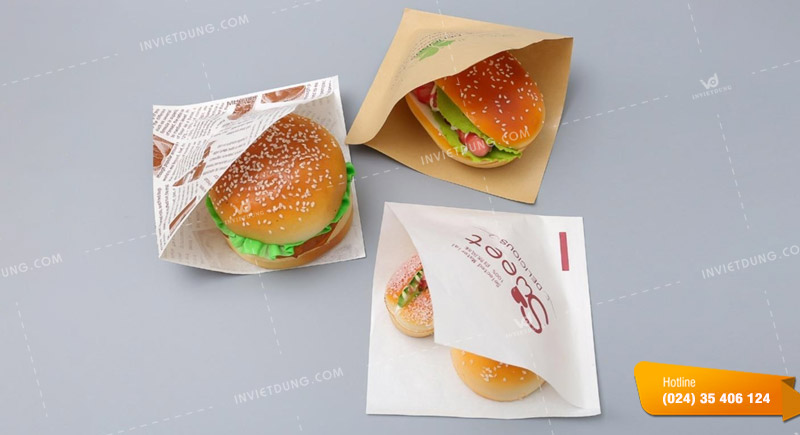 Túi giấy đựng bánh mì tròn, bánh hamburger
