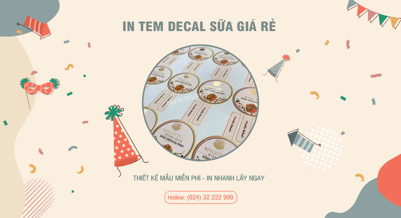 In tem decal nhựa sữa giá rẻ theo yêu cầu tại Hà Nội