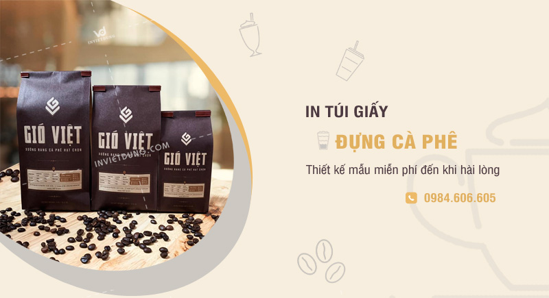Dịch vụ in túi giấy đựng cà phê tại Hà Nội