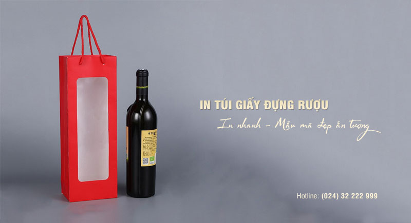 In túi giấy đựng rượu theo yêu cầu tại Hà Nội