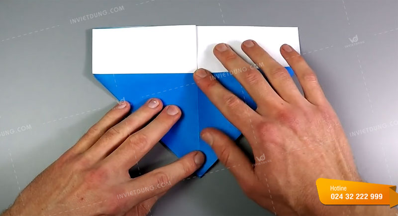 Cách gấp hộp giấy hình vuông đơn giản bước 3