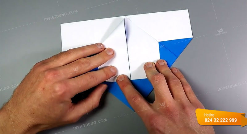 Cách gấp hộp giấy hình vuông đơn giản bước 6