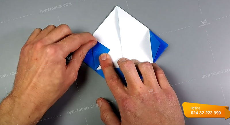 Cách gấp hộp giấy hình vuông đơn giản bước 5