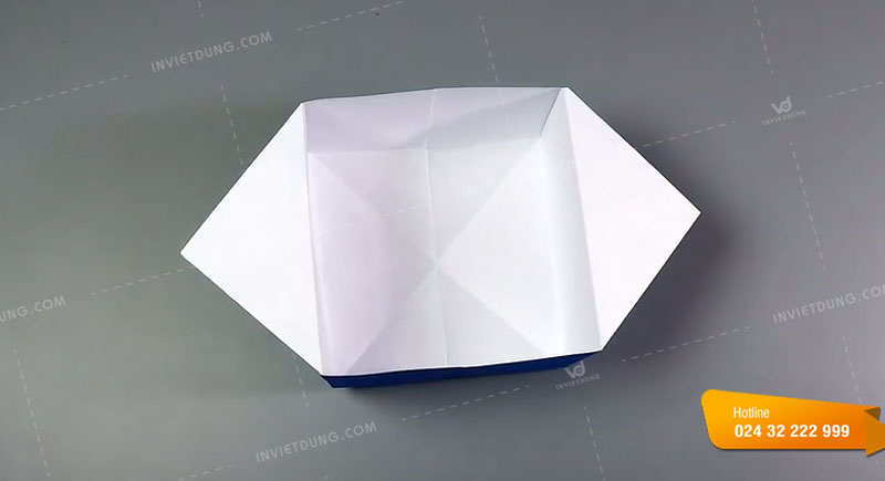 Cách gấp hộp giấy hình vuông đơn giản bước 7