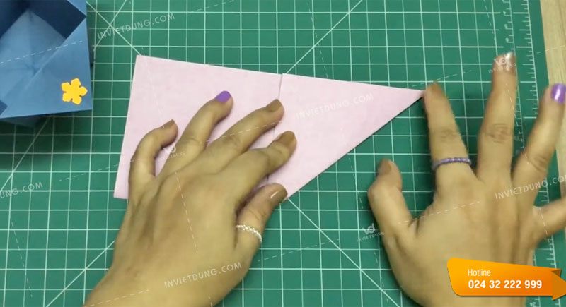 Cách gấp hộp giấy đựng rác đơn giản số 1 bước 3