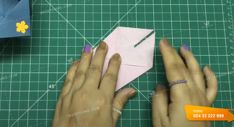 Cách gấp hộp giấy đựng rác đơn giản số 1 bước 5