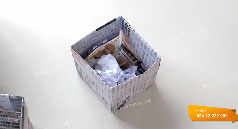 Hoàn thành hộp giấy đựng rác đơn giản kiểu số 2