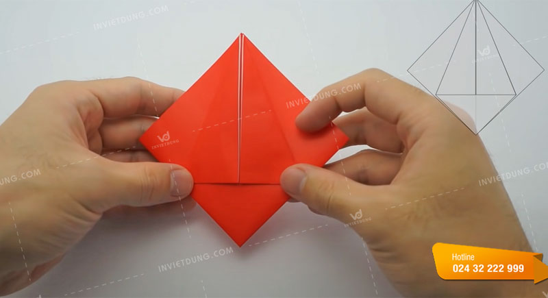 Cách gấp hộp giấy origami hình ngôi sao bước 4