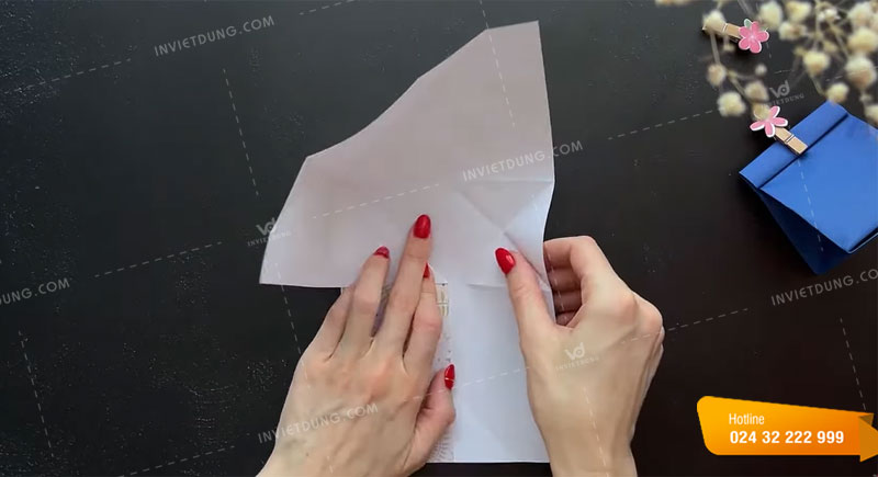 Cách làm túi giấy kiểu gập miệng tại nhà bước 4.1