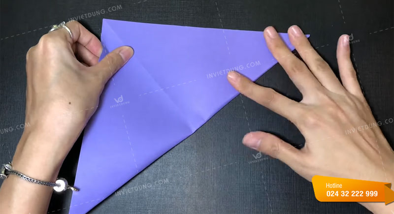 Cách gấp hộp giấy đựng quà hình chữ nhật bước 2