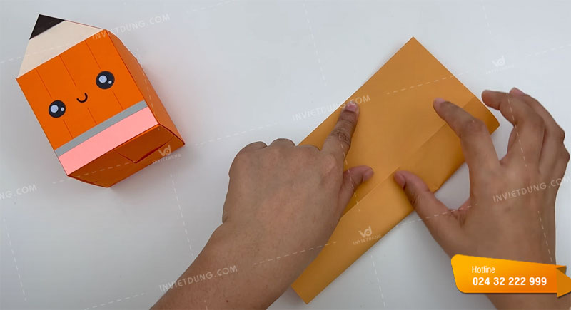Cách làm hộp giấy đựng bút một ngăn đáng yêu bước 1