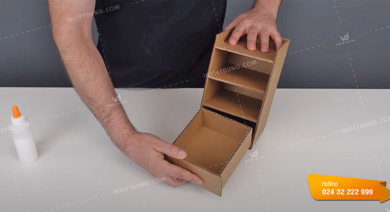 Cách làm hộp giấy nhiều ngăn có ngăn kéo bước 3