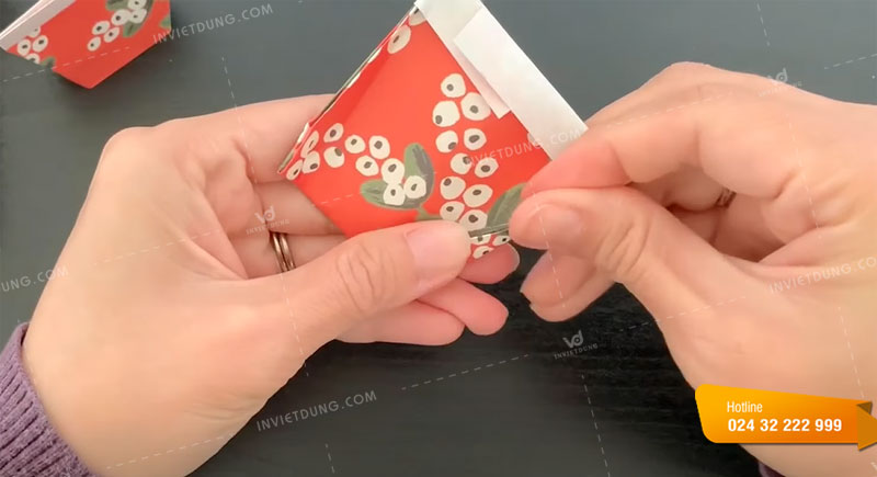 Cách làm túi giấy mini không sử dụng keo dán bước 9