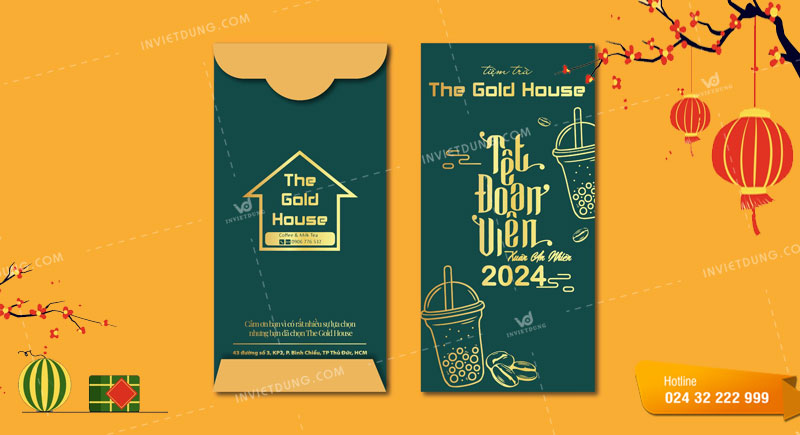 Mẫu bao lì xì Tết độc quyền cho thương hiệu The Gold House