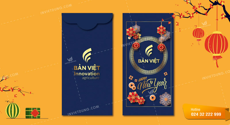 Mẫu bao lì xì Tết thiết kế cho công ty Bản Việt Innovation