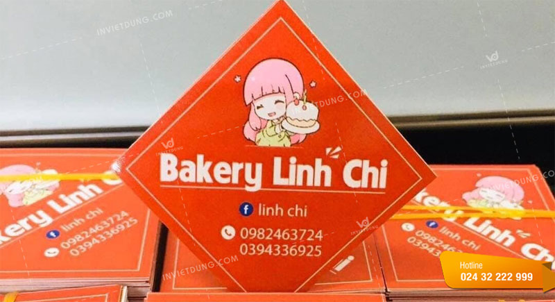 Mẫu tem nhãn dán cửa hàng Bakery Linh Chi
