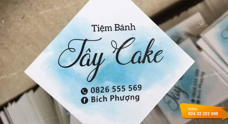 Mẫu tem nhãn dán bánh cửa hàng Tiệm bánh Tây Cake