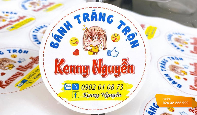 Mẫu tem nhãn bánh tráng trộn Kenny Nguyen