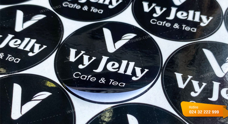 Mẫu tem nhãn cà phê tiệm Vy Jelly