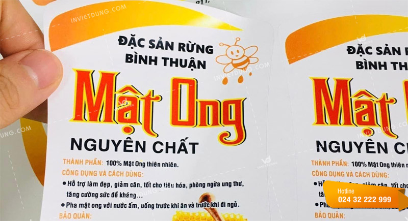 Mẫu tem nhãn dán sản phẩm đặc sản mật ong Bình Thuận