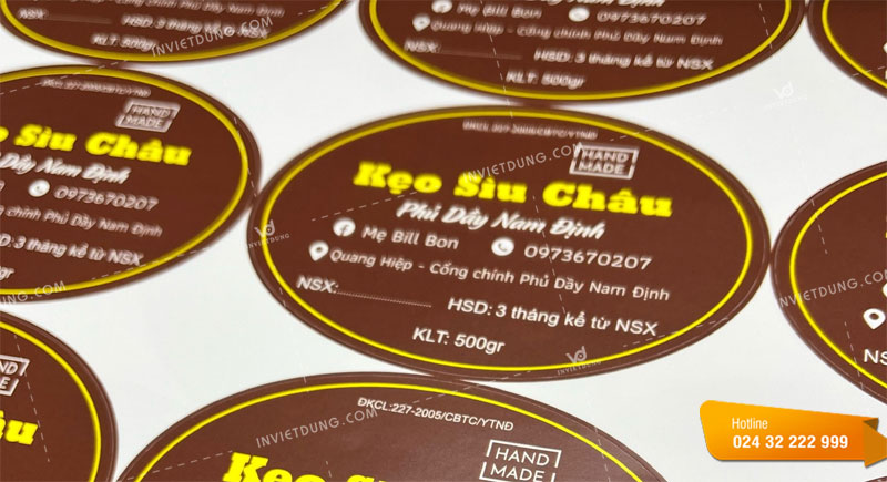 Mẫu tem nhãn dán sản phẩm đặc sản Kẹo Sìu Châu Nam Định