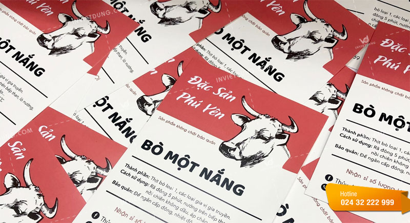 Mẫu tem nhãn dán sản phẩm đặc sản bò một nắng Phú Yên