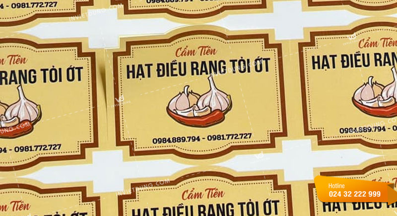 In tem nhãn dán hạt điều giá rẻ tại Hà Nội, thiết kế đẹp mắt