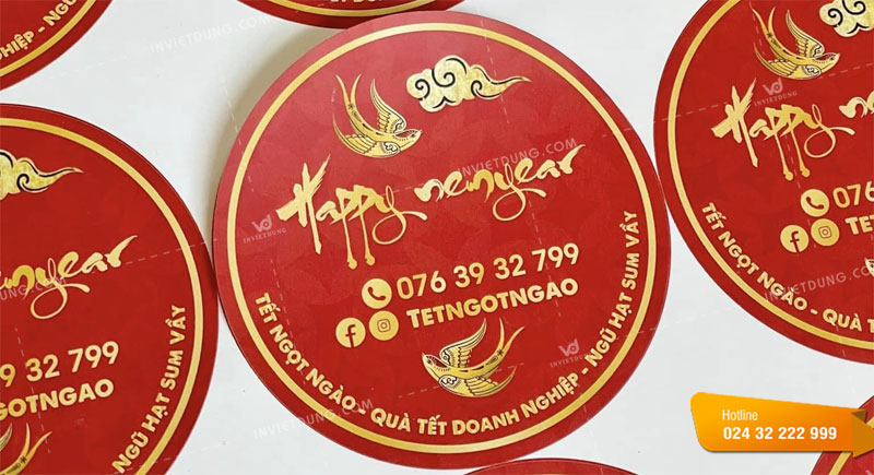 Mẫu tem dán quà Tết do In Việt Dũng thiết kế in ấn