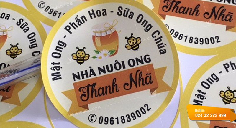 Mẫu tem nhãn mật ong do In Việt Dũng thực hiện